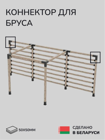 Коннектор для бруса, опора для бруса SCANDINAF DUO 50x50