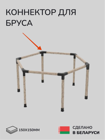 Коннектор для бруса, опора для бруса SCANDINAF TRIO 30 150х150